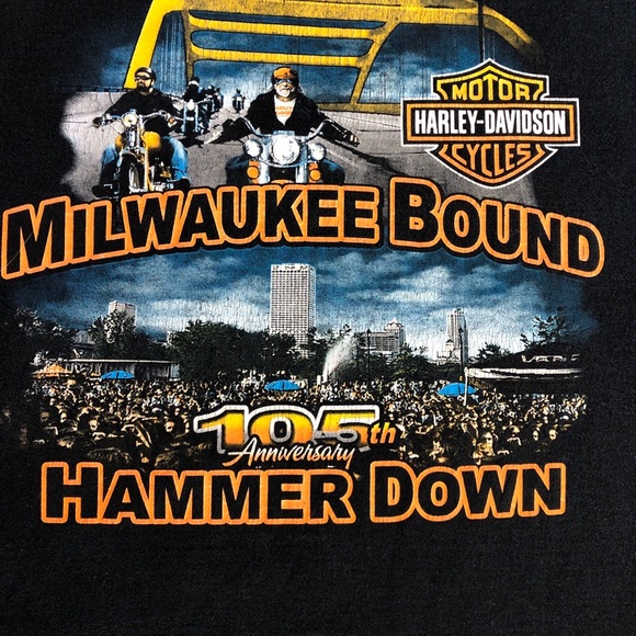 Harley Davidson 2008 Milwaukee Bound 105th Anniversary T Shirt Mens XXL - Picture 2 of 8